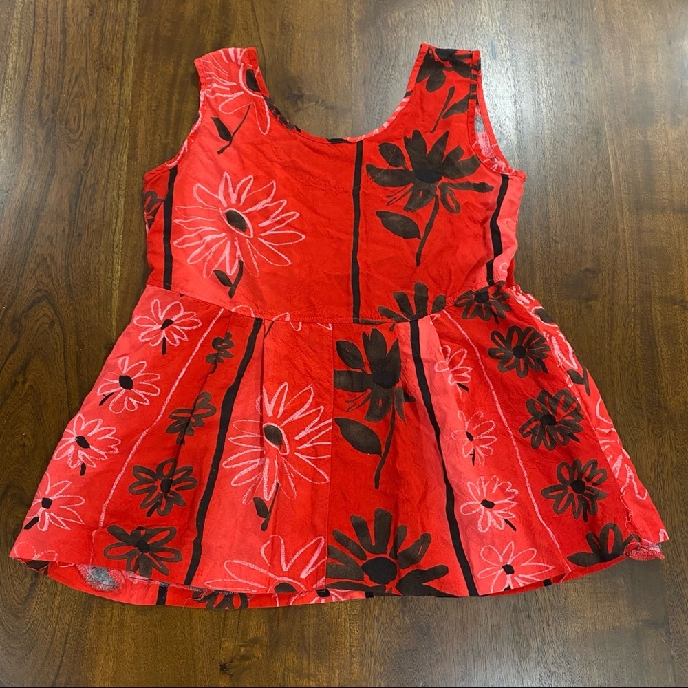 Jams World Vintage Peplum Jolie Abstract Floral Tank Top Size‎ Small